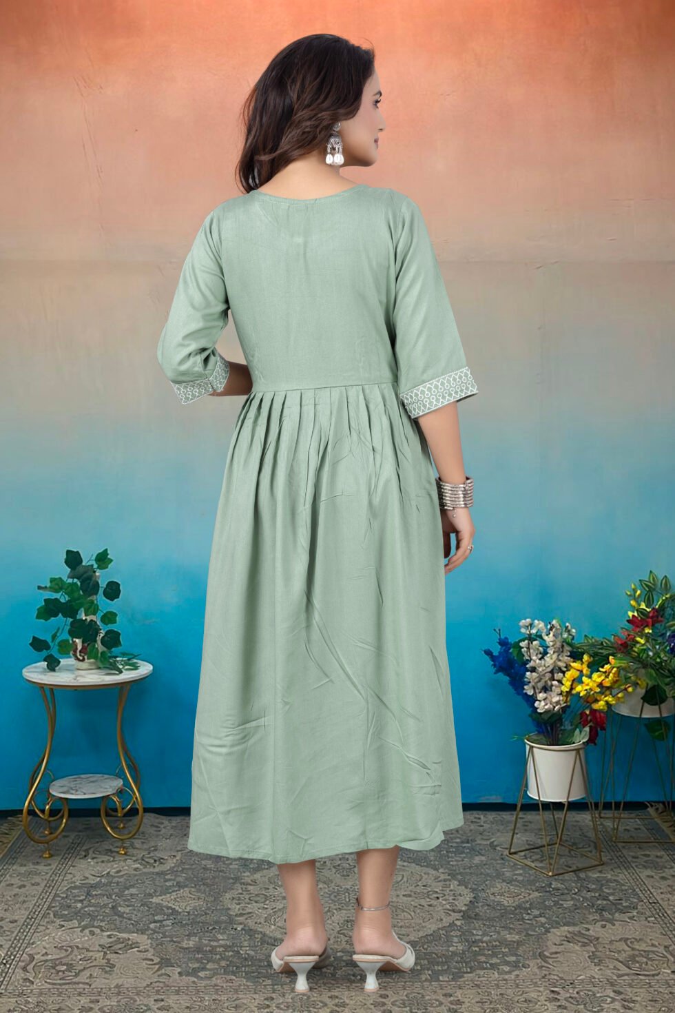 Feeding Maternity Kurti Both Side Zip Anarkali Kurta & Kurtis Zipper dress Beautiful Embroidery